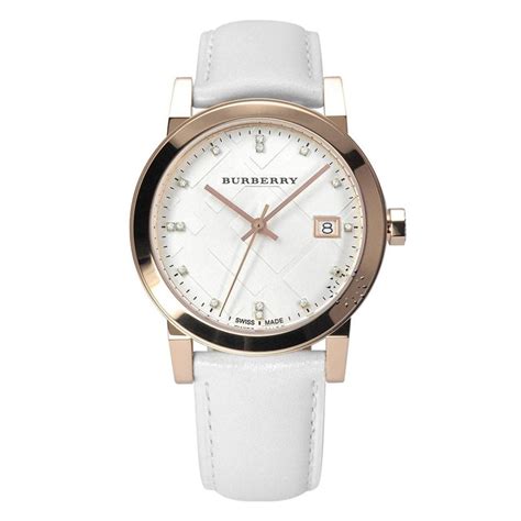 Burberry The City White Leather Women's Watch BU9130